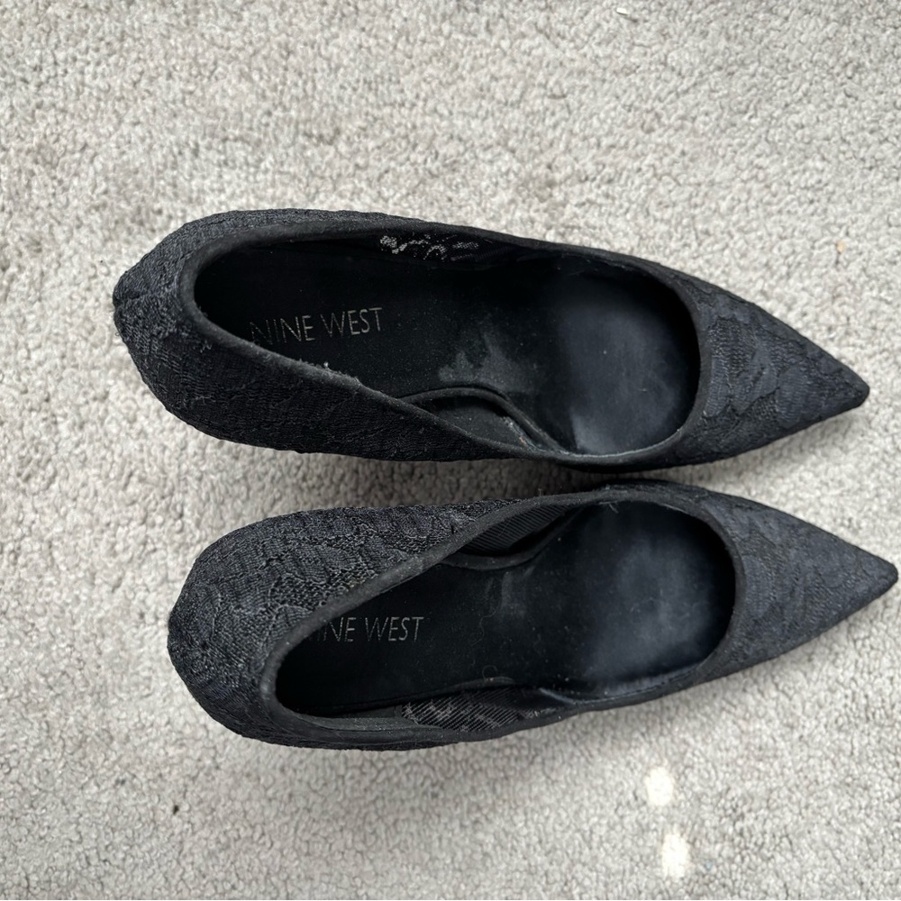 Nine West Black Lace Heels